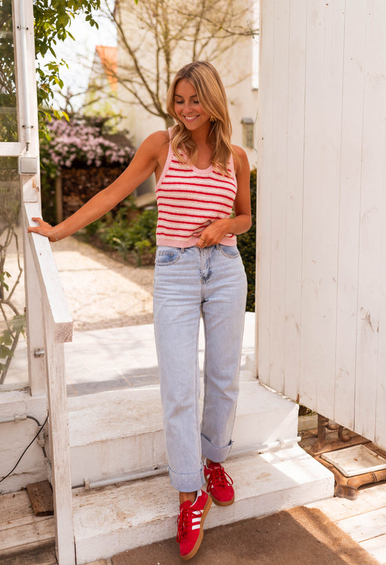 Pink and Red Amara Top