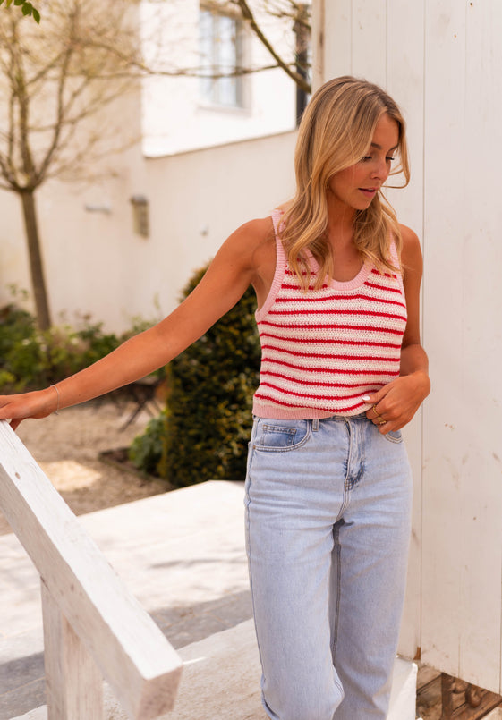 Pink and Red Amara Top