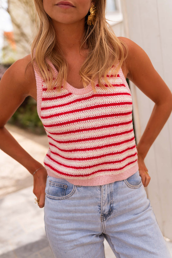 Pink and Red Amara Top