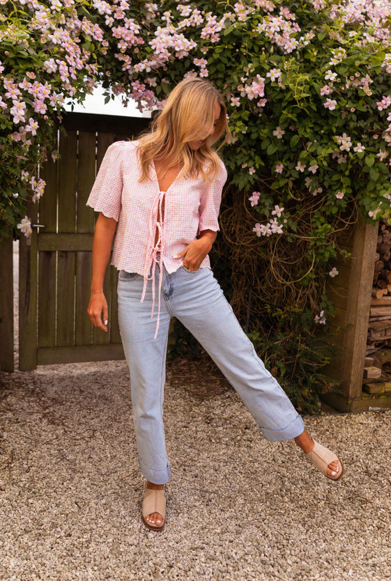 Pink Charlotte Embroidered Blouse