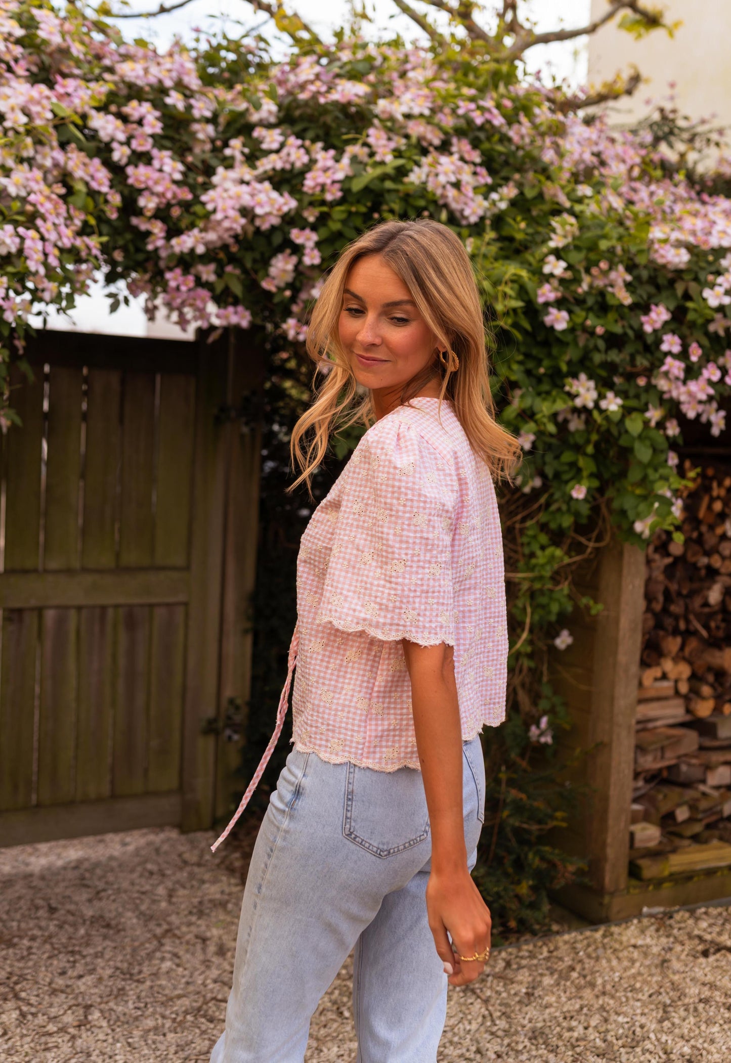 Pink Charlotte Embroidered Blouse