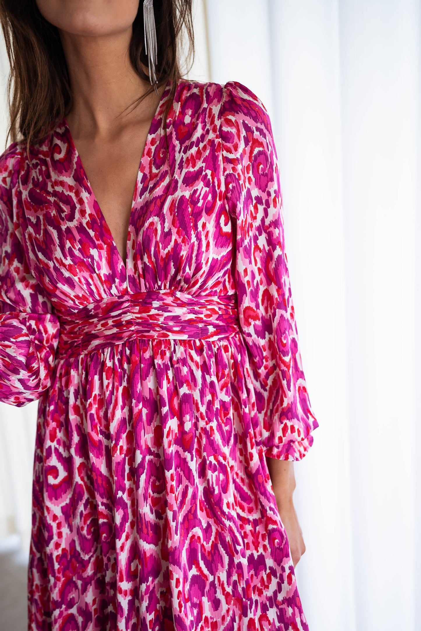 Pink Patterned Farella Dress