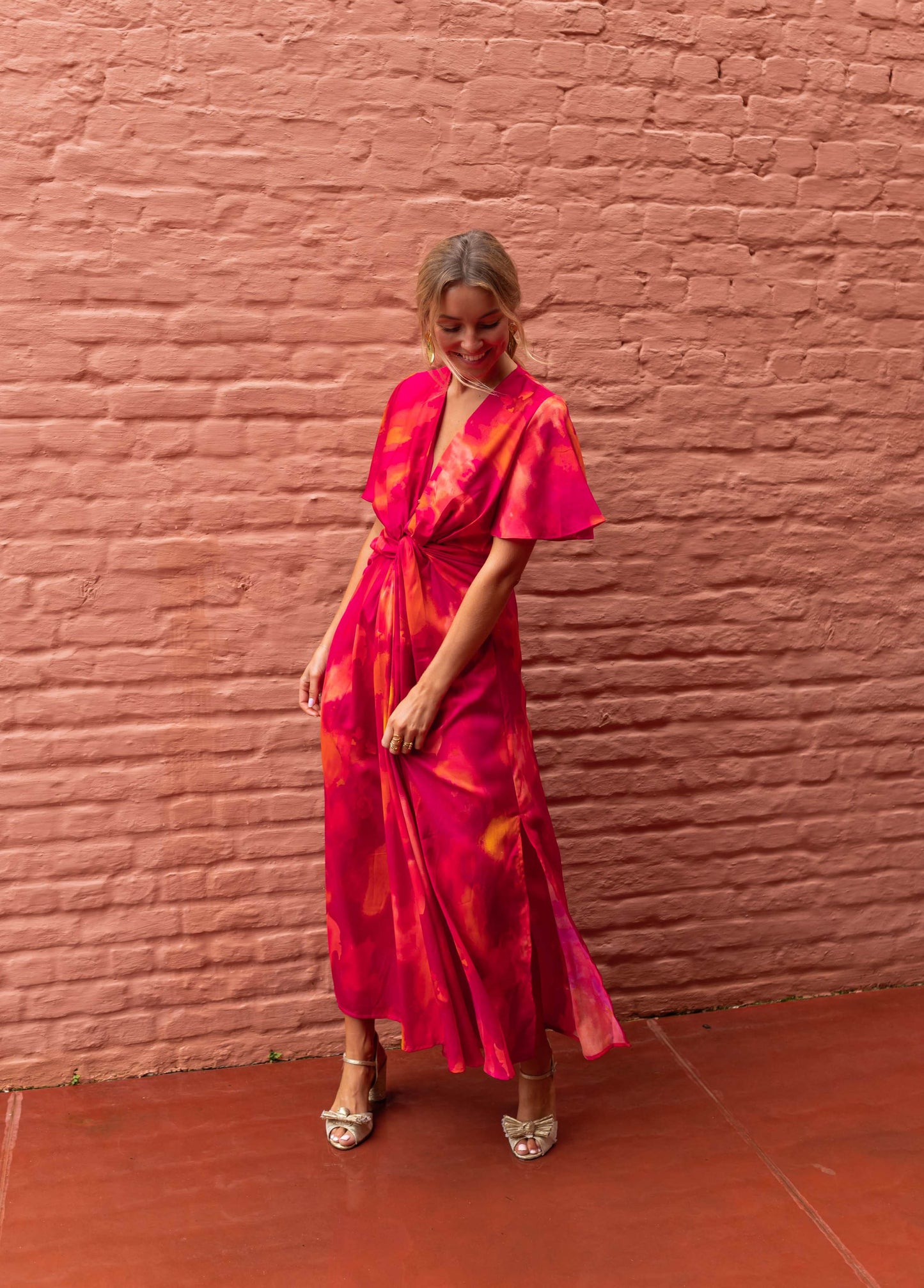 Pink Patterned Joanny Dress