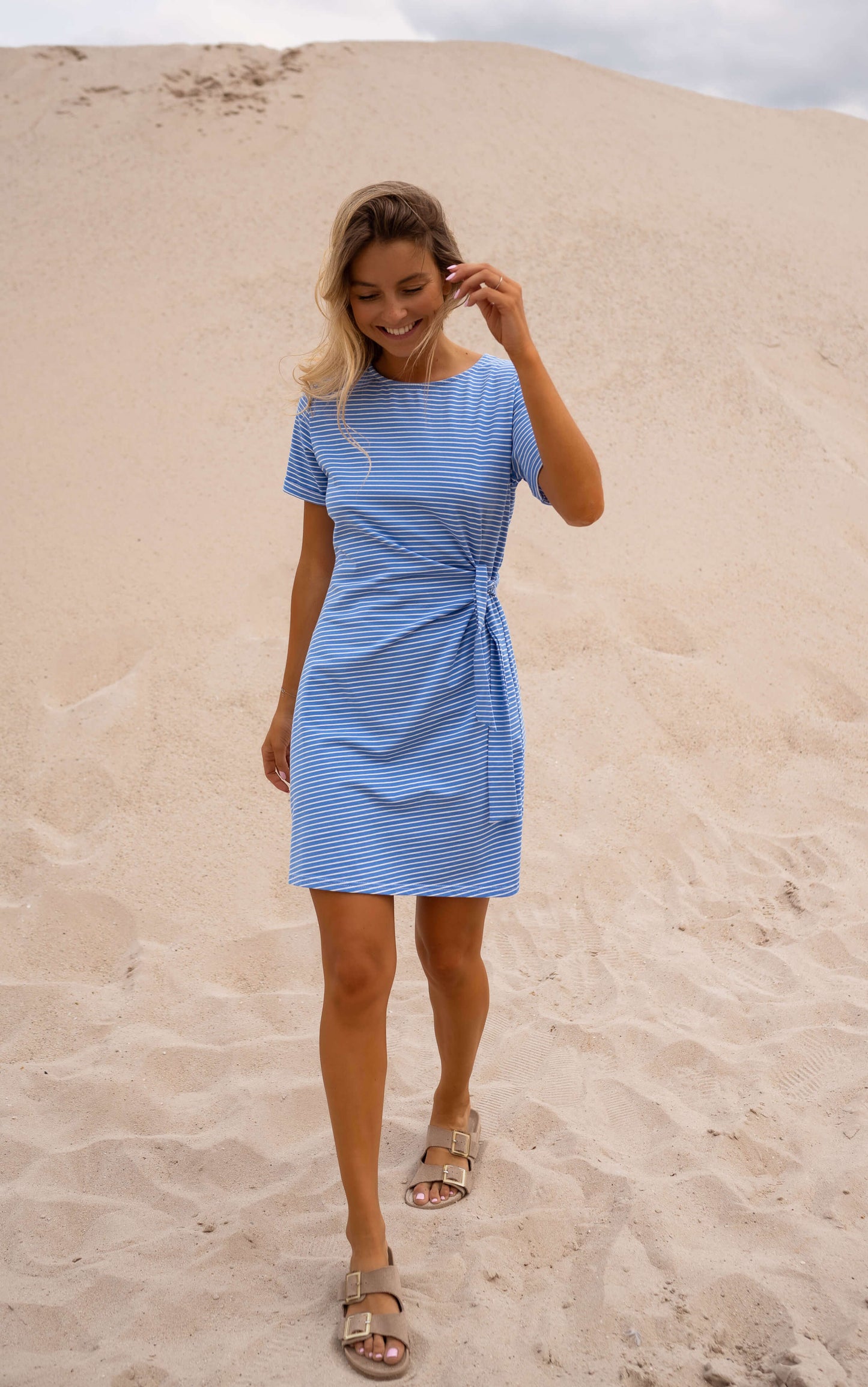 Blue and White Striped Floriane Dress