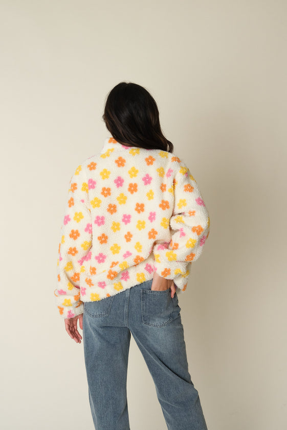 Ecru Floral Danilo Polar Fleece Jacket