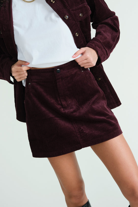 Burgundy Frederik Skirt