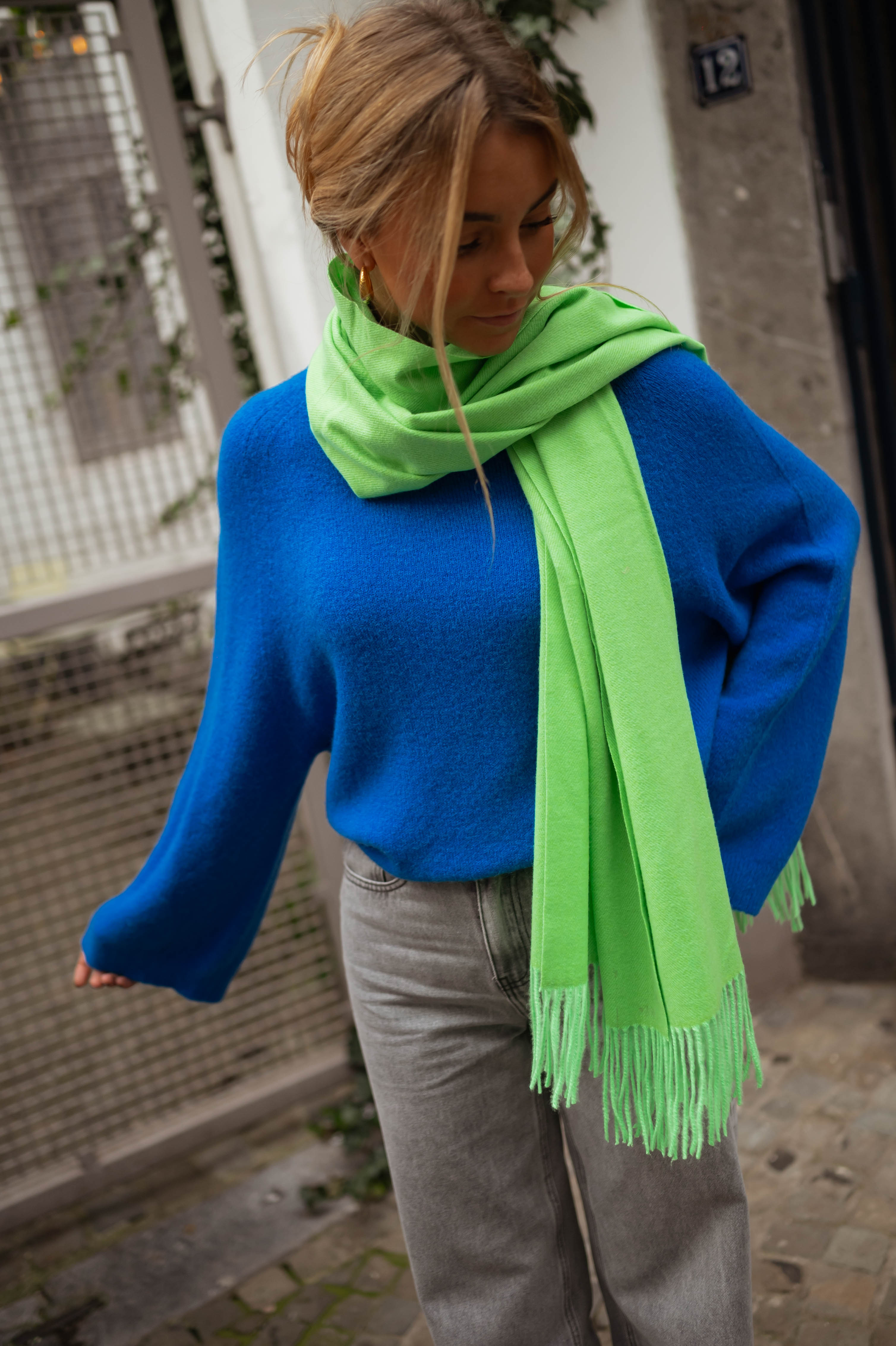 Green Cashmere Ronald Scarf