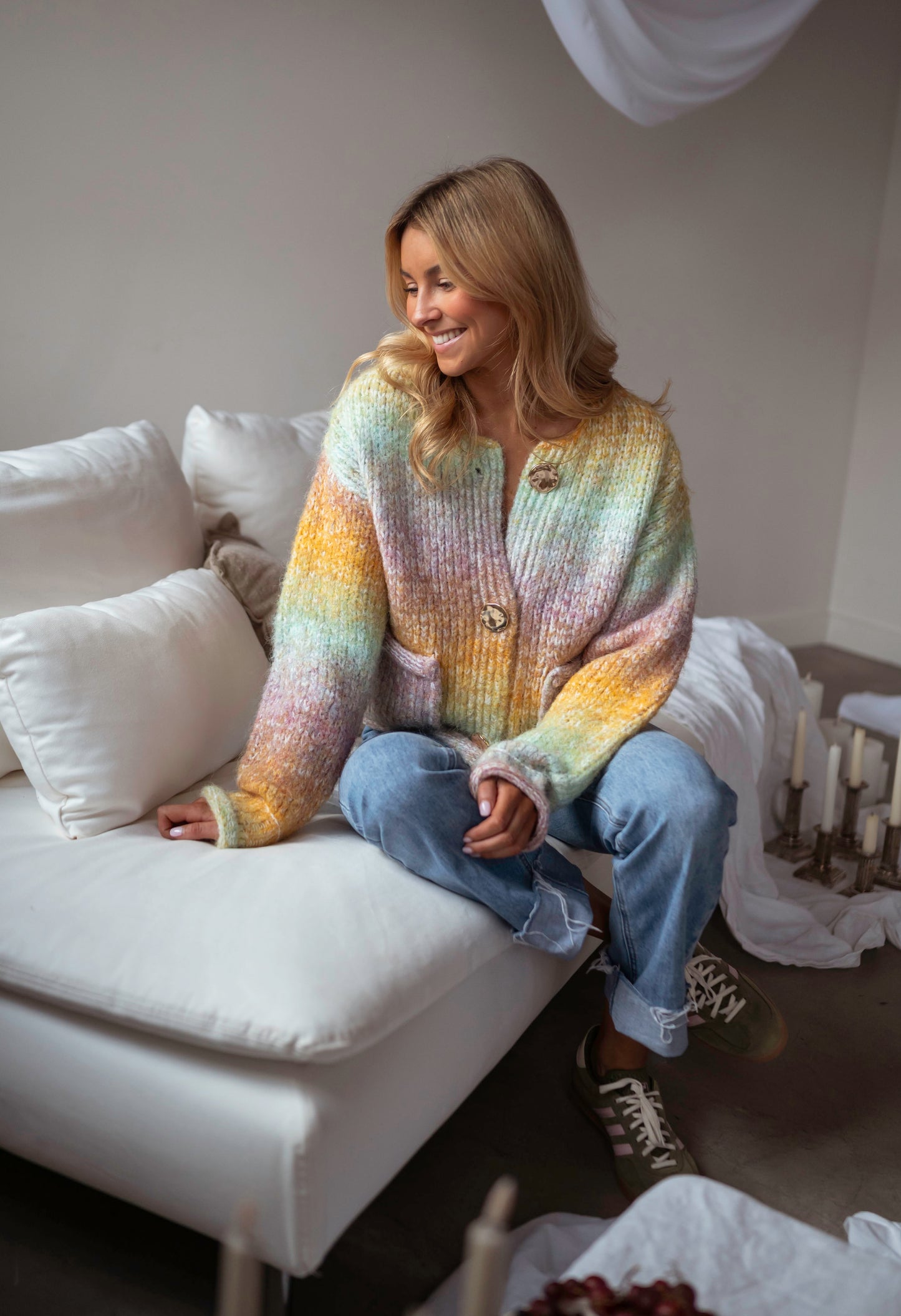 Yellow Tie-Dye Chelton Cardigan