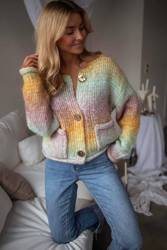 Yellow Tie-Dye Chelton Cardigan