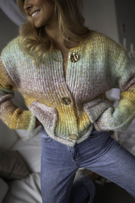 Yellow Tie-Dye Chelton Cardigan