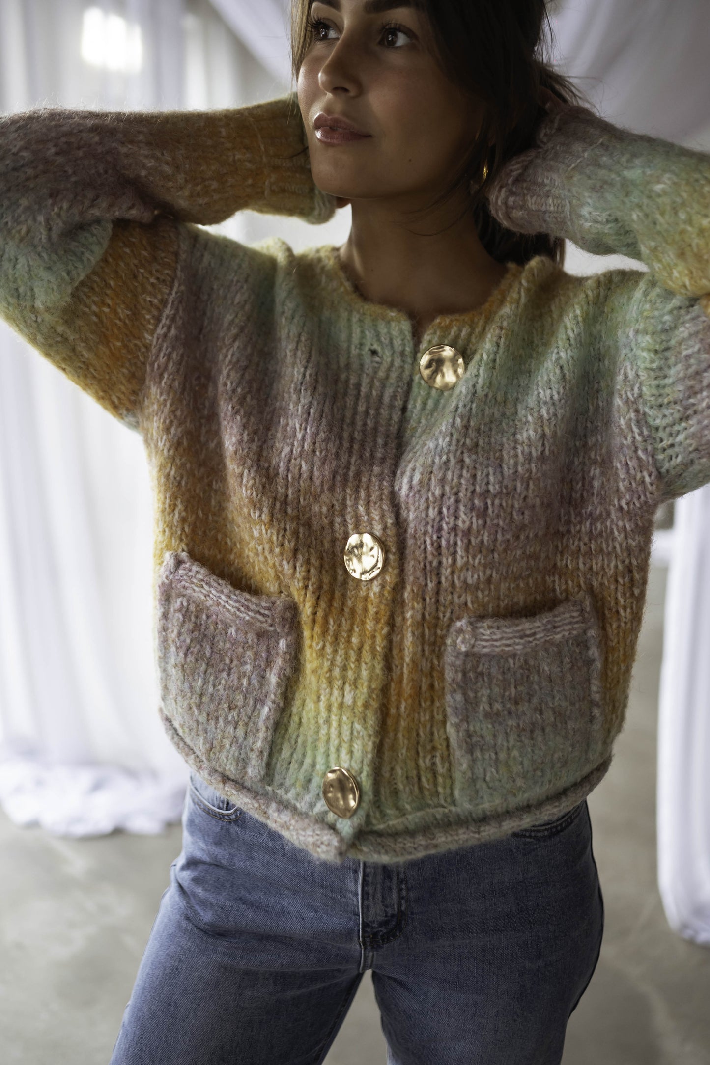 Yellow Tie-Dye Chelton Cardigan