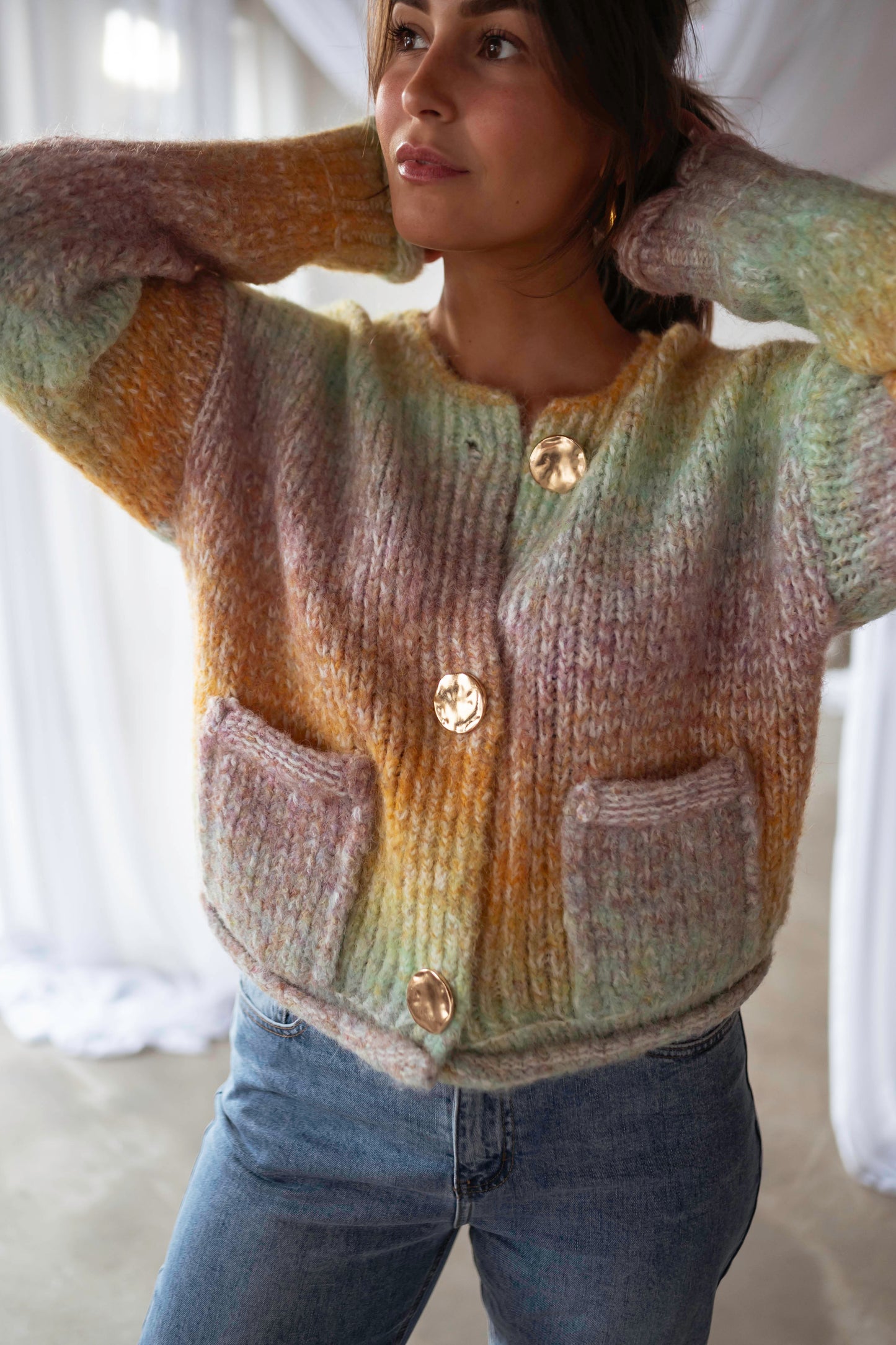 Yellow Tie-Dye Chelton Cardigan