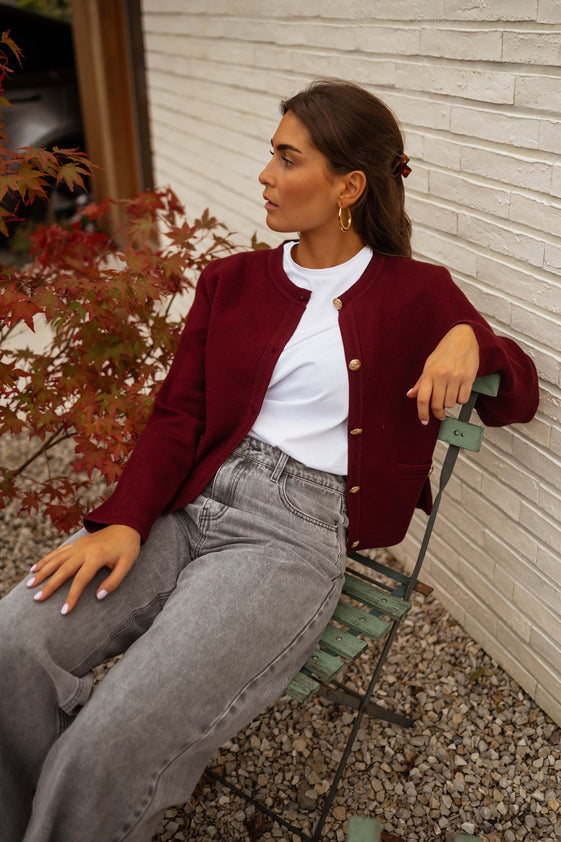 Burgundy Denysa Cardigan