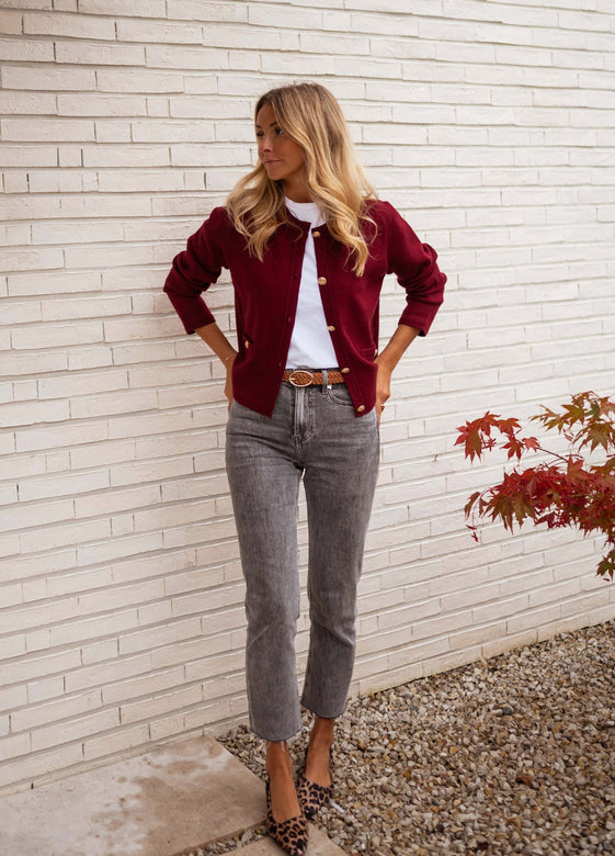 Burgundy Denysa Cardigan