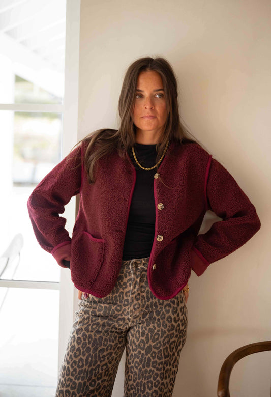 Burgundy Flippy Cardigan