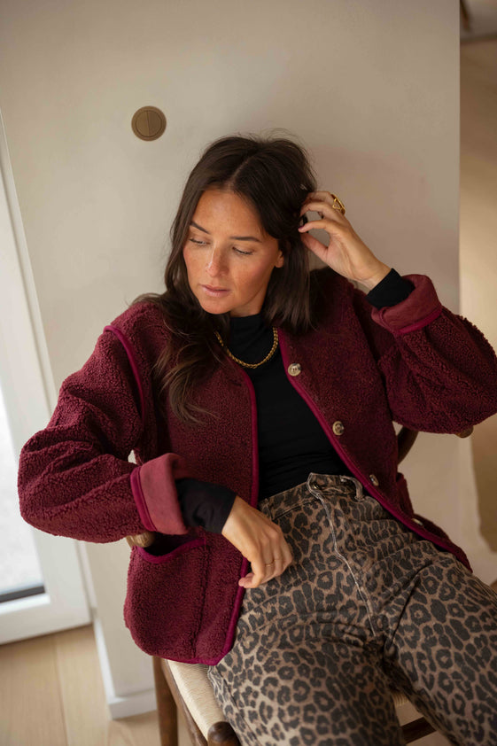 Burgundy Flippy Cardigan