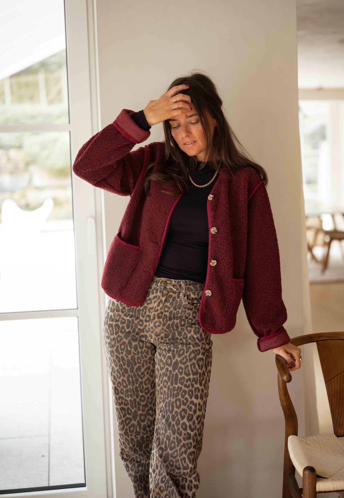 Burgundy Flippy Cardigan