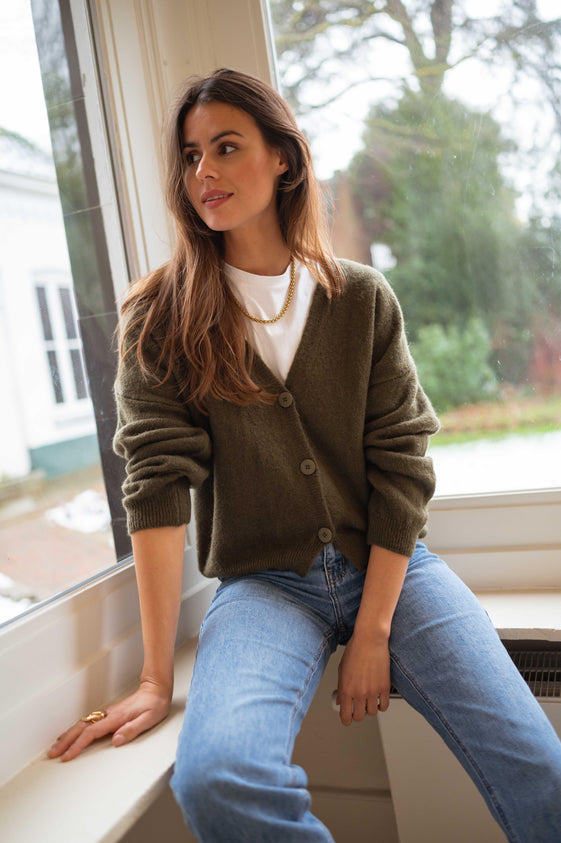 Khaki Gina Cardigan