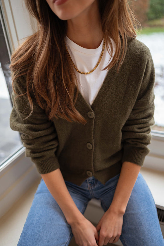 Khaki Gina Cardigan