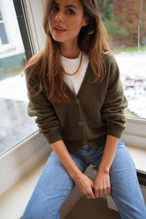 Khaki Gina Cardigan