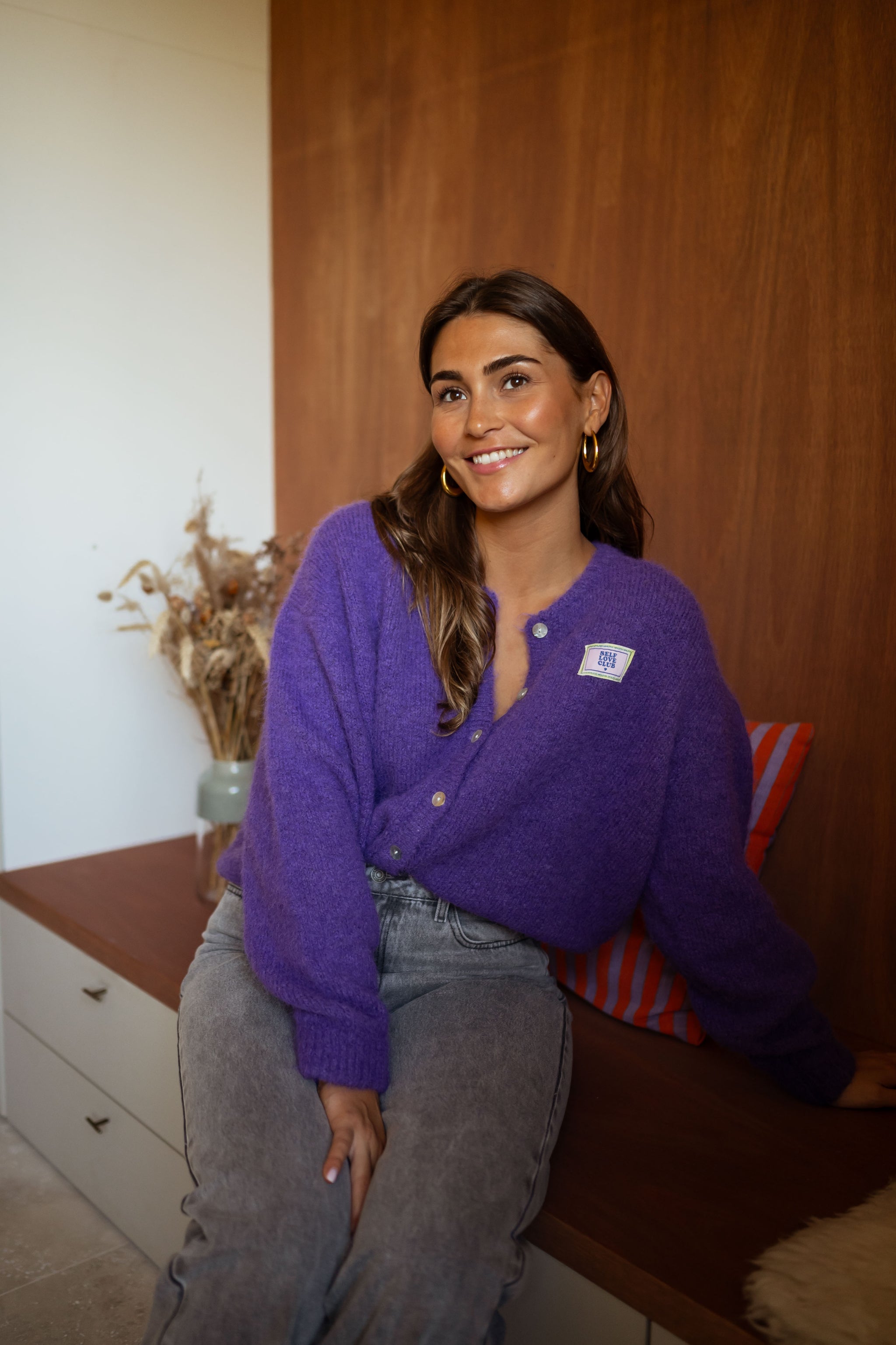 Purple Harris Cardigan