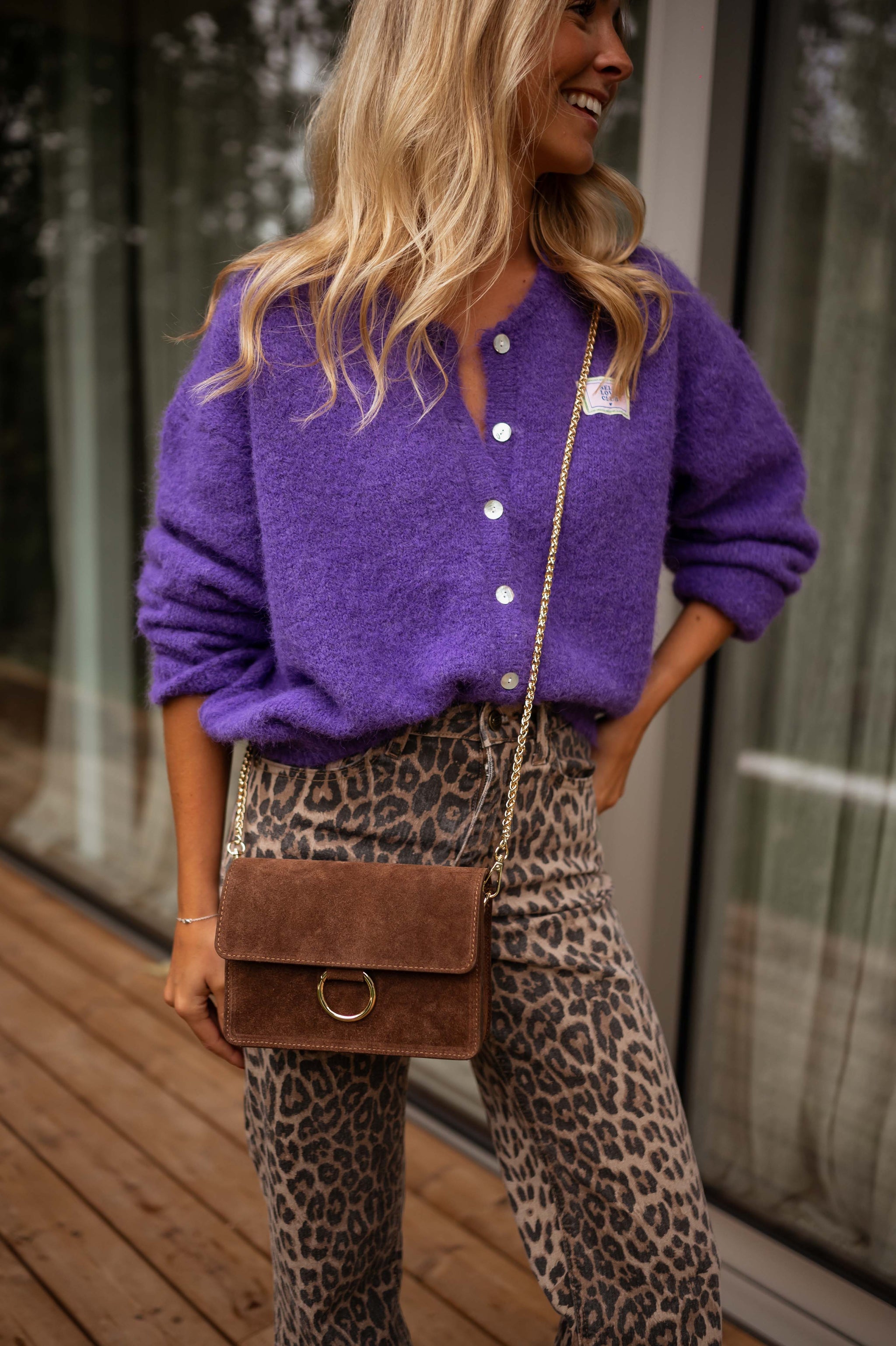 Purple Harris Cardigan