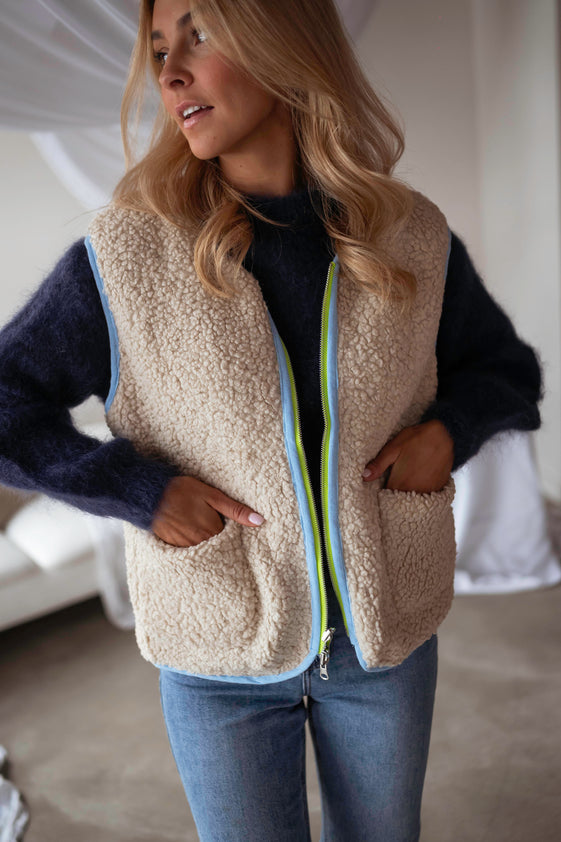 Blue and Ecru Josie Cardigan