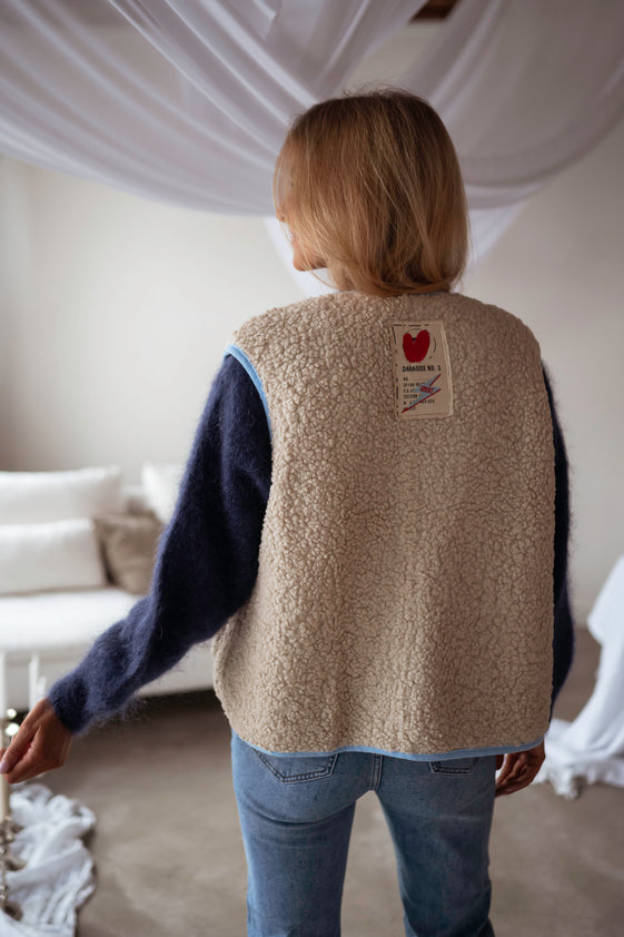 Blue and Ecru Josie Cardigan