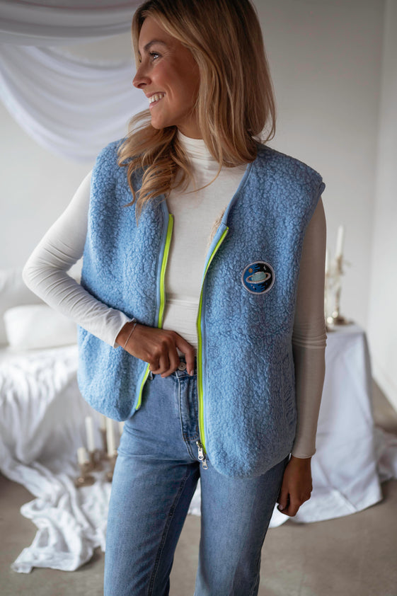 Blue and Ecru Josie Cardigan