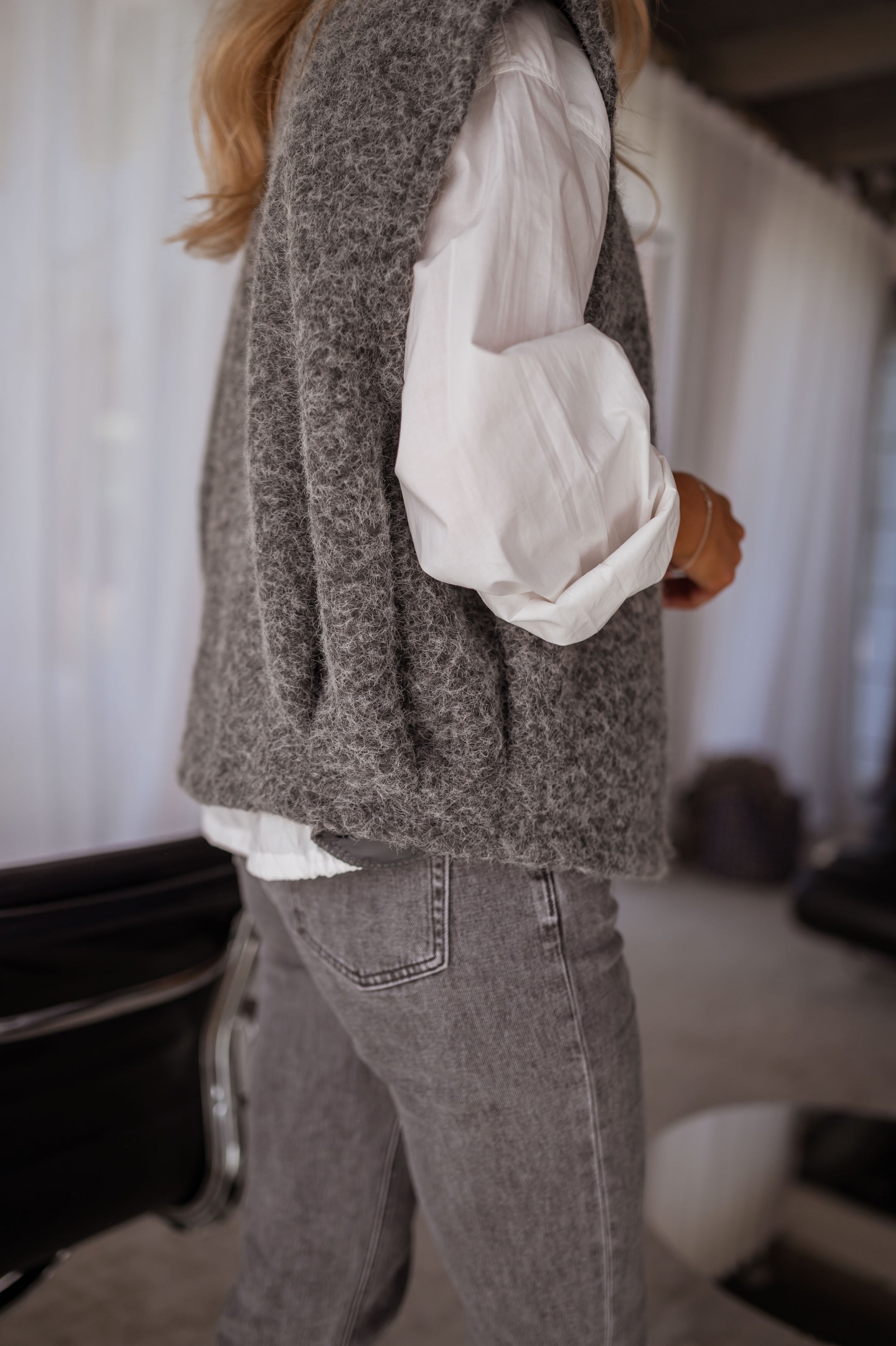 Grey Lander Sleeveless Cardigan