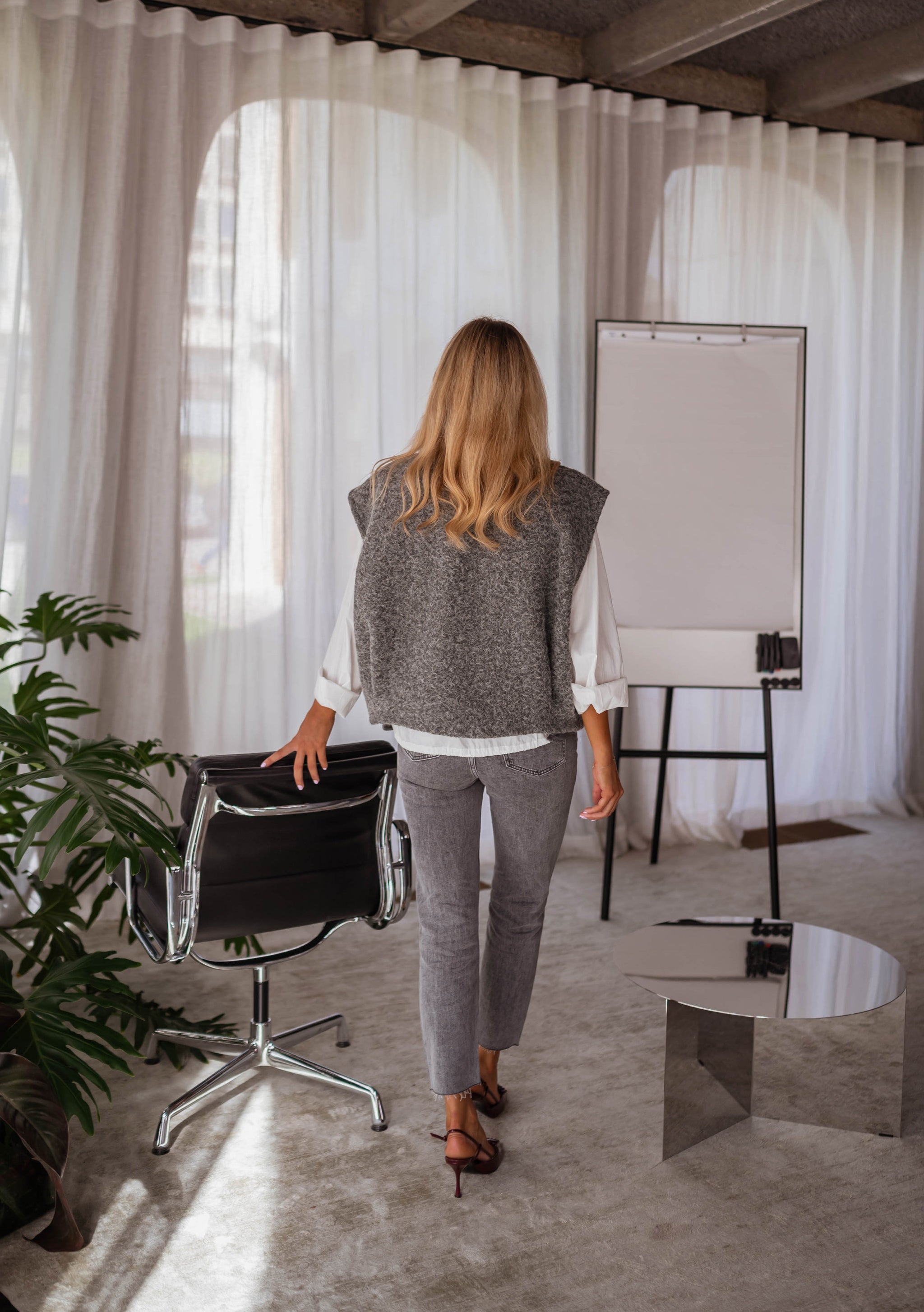 Grey Lander Sleeveless Cardigan