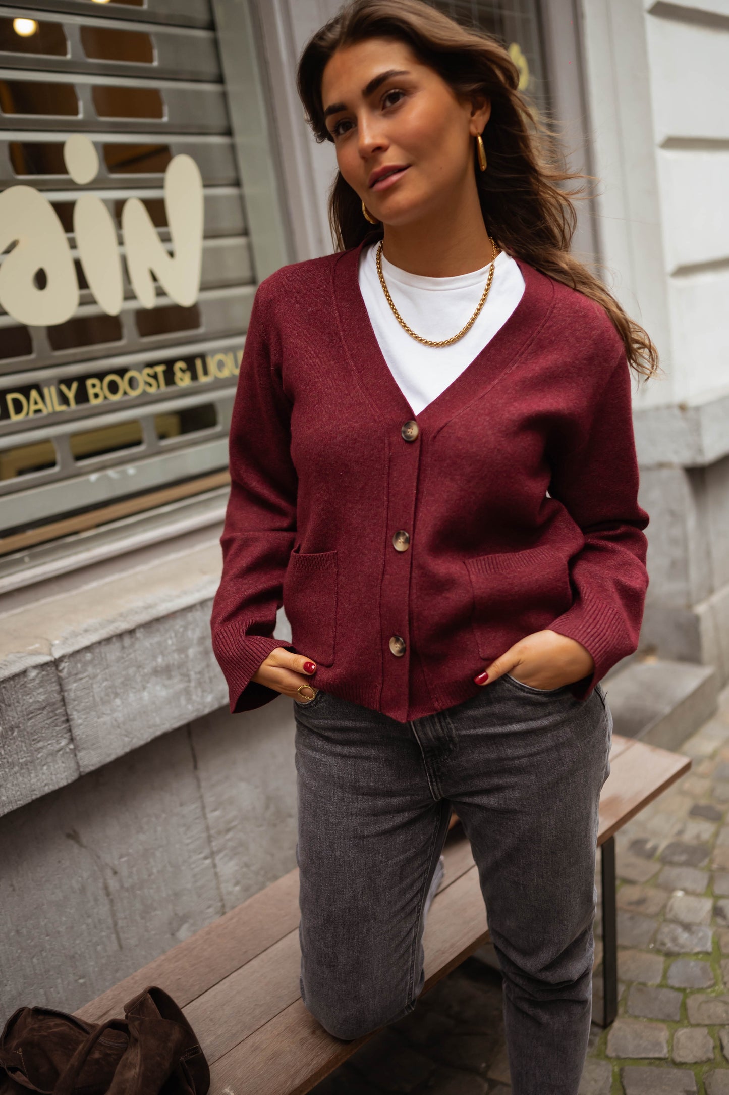 Burgundy Rima Cardigan