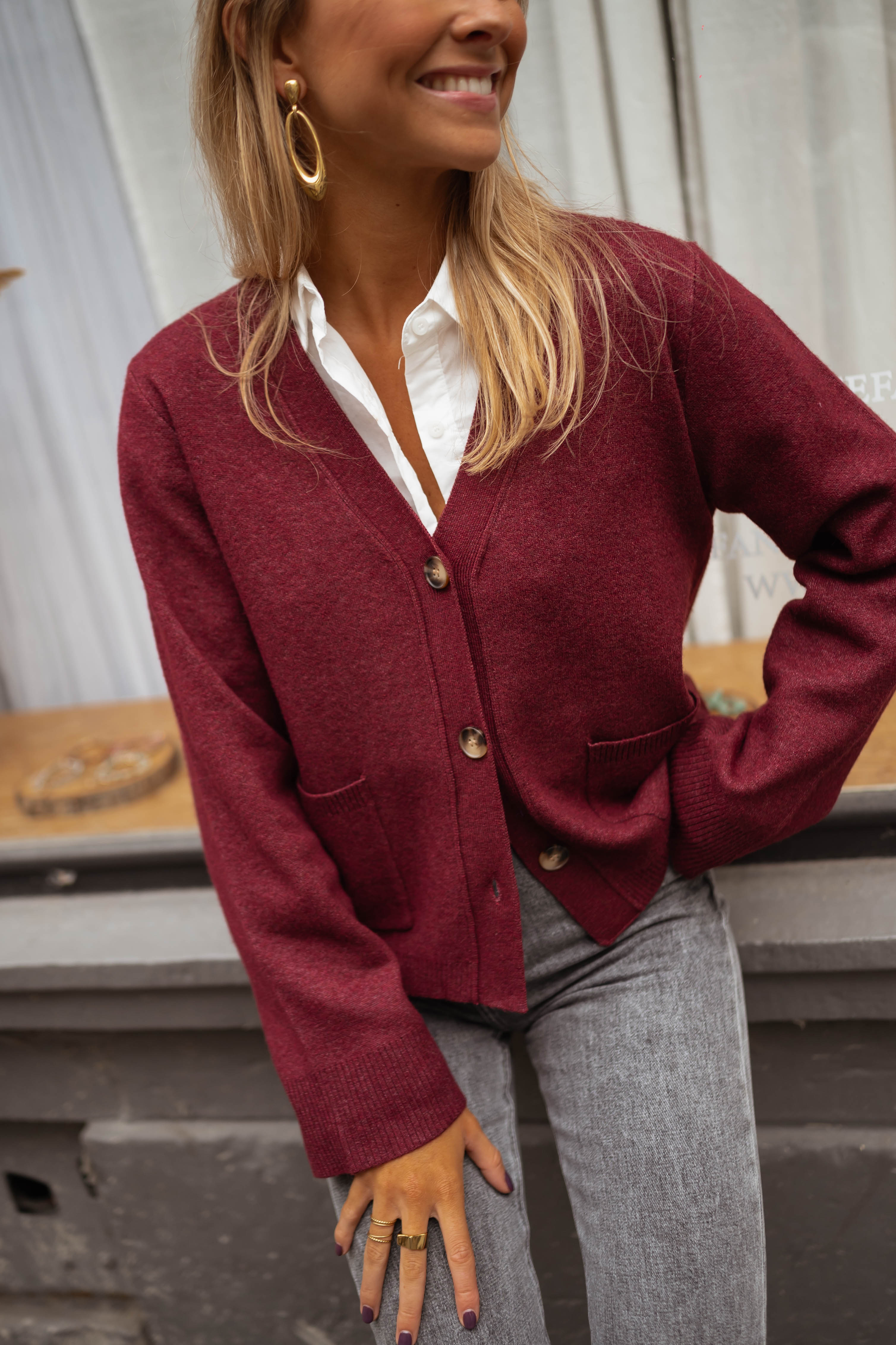 Burgundy Rima Cardigan