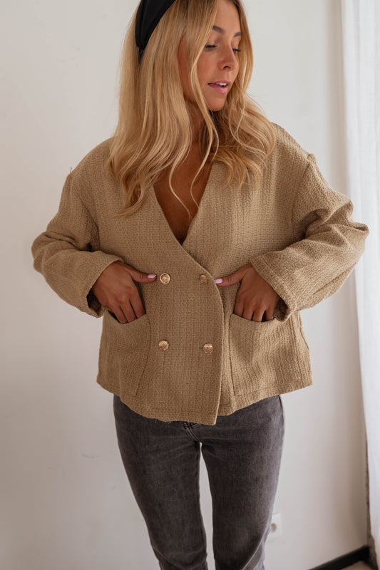 Dark Beige Tessa Cardigan