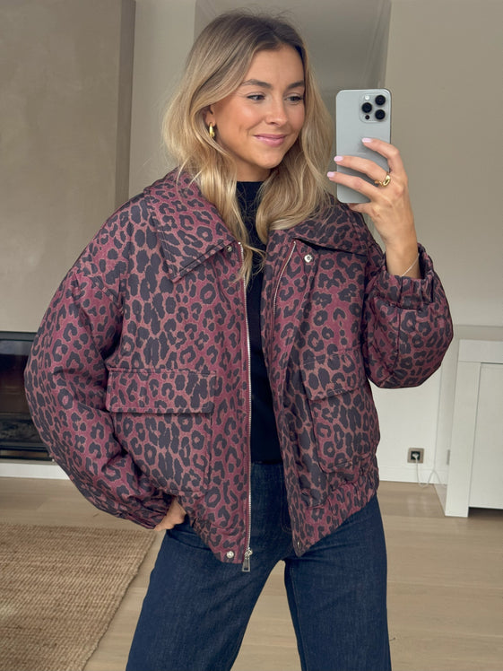 Burgundy Leopard Thelma Jacket