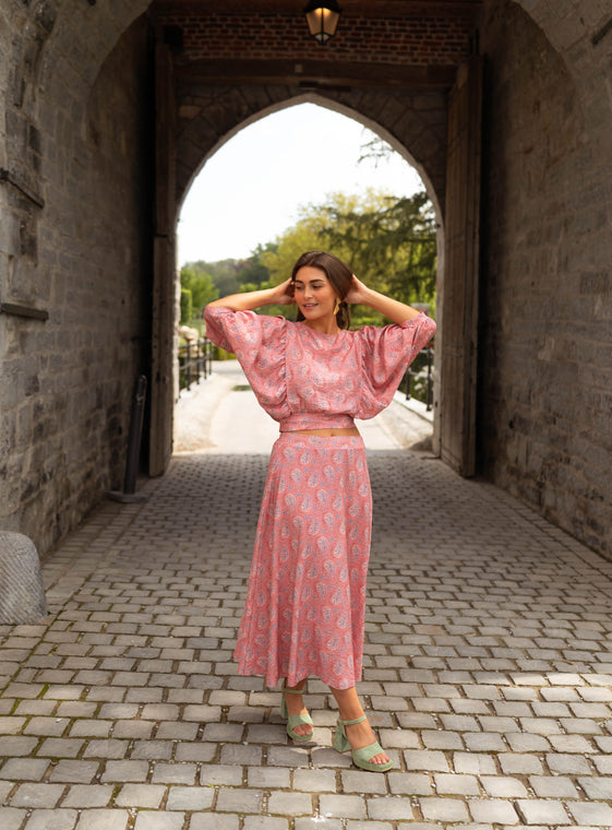 Pink Patterned Larou Skirt