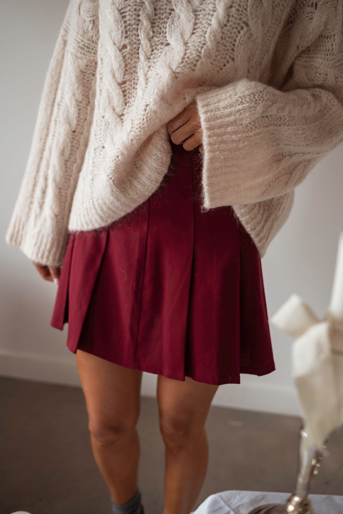 Burgundy Polie Skirt