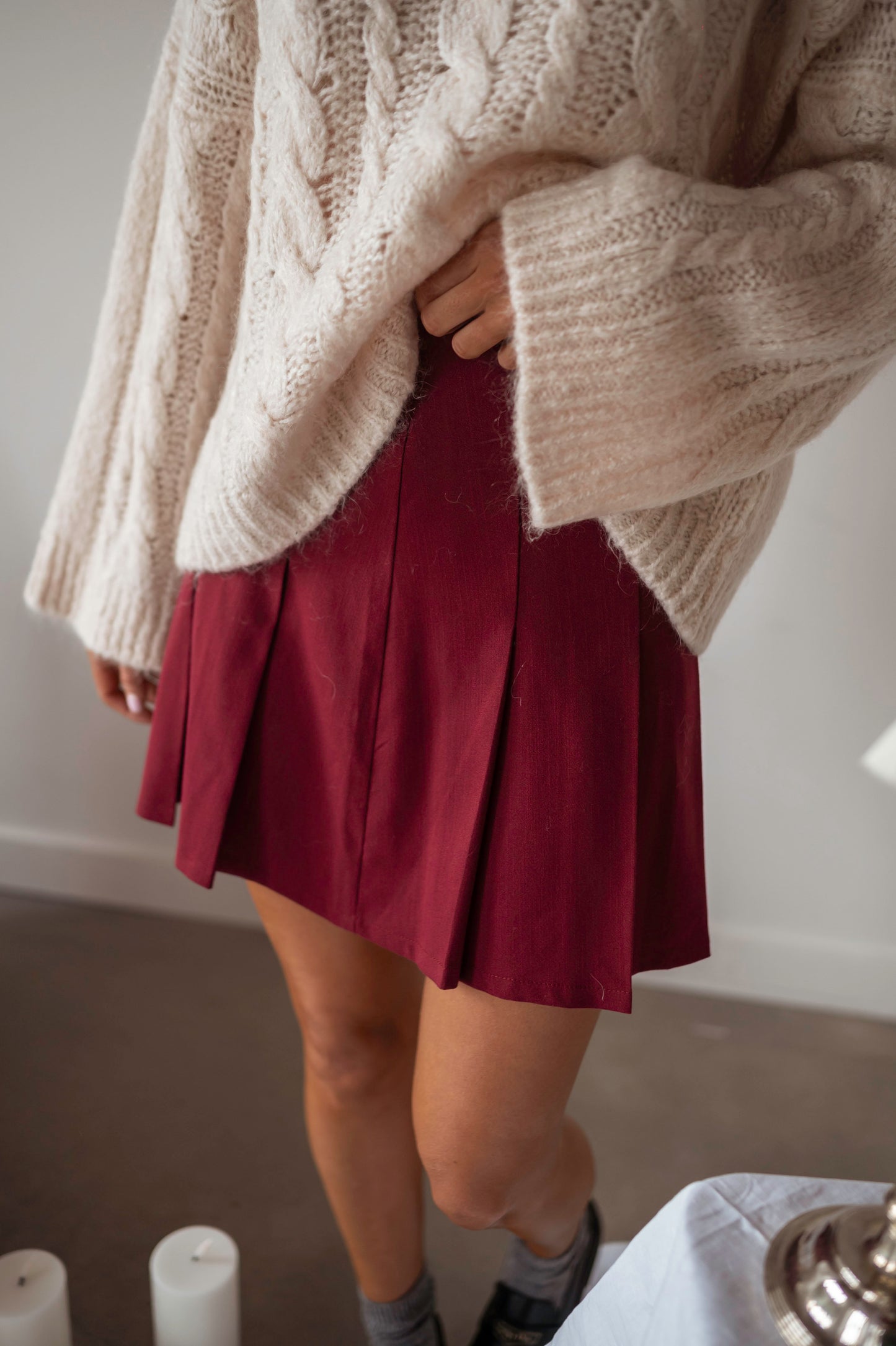 Burgundy Polie Skirt