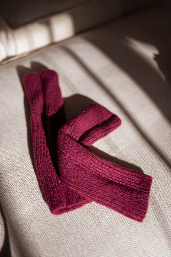 Burgundy Roann Mittens