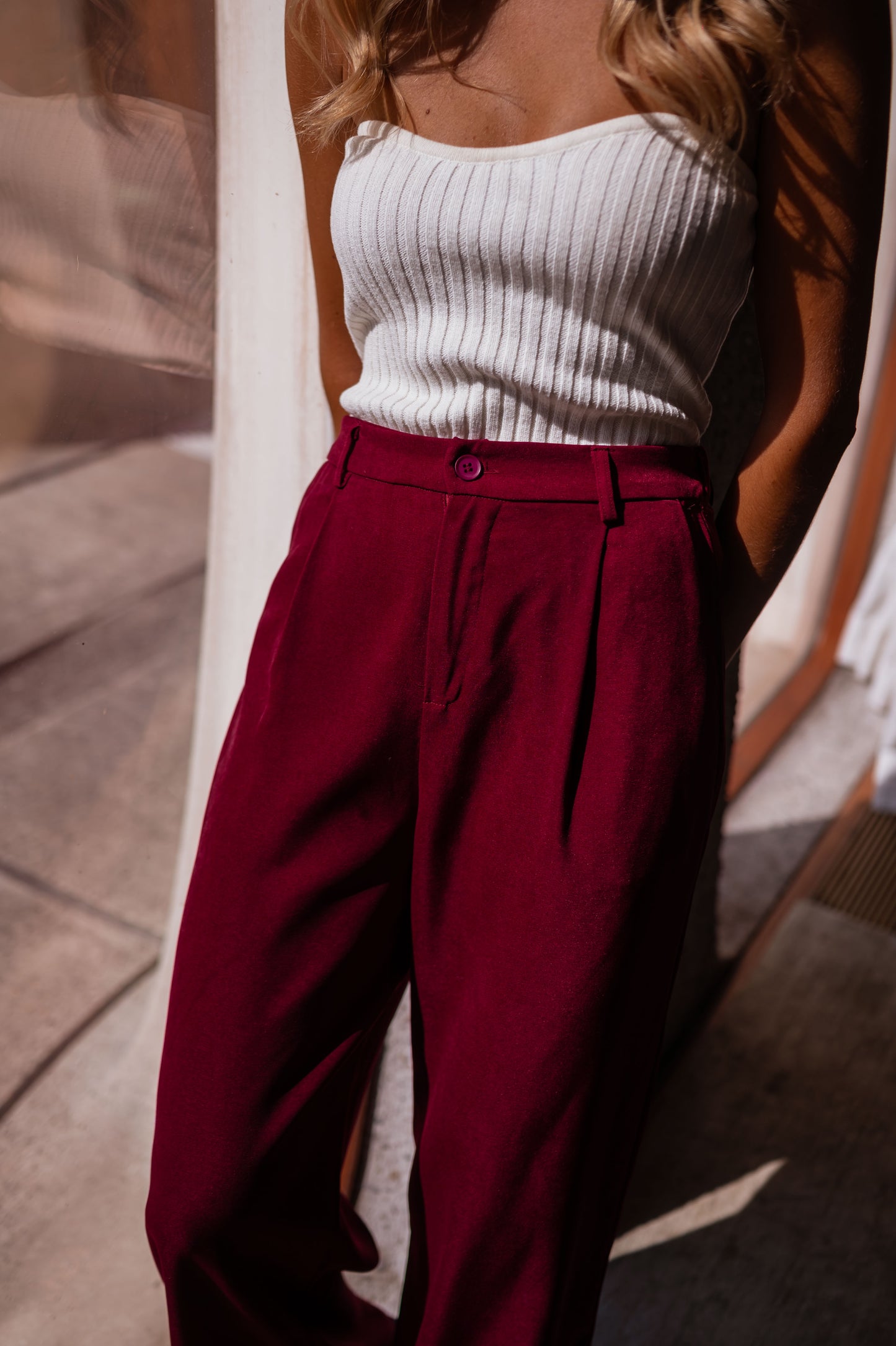 Burgundy Azra Pants