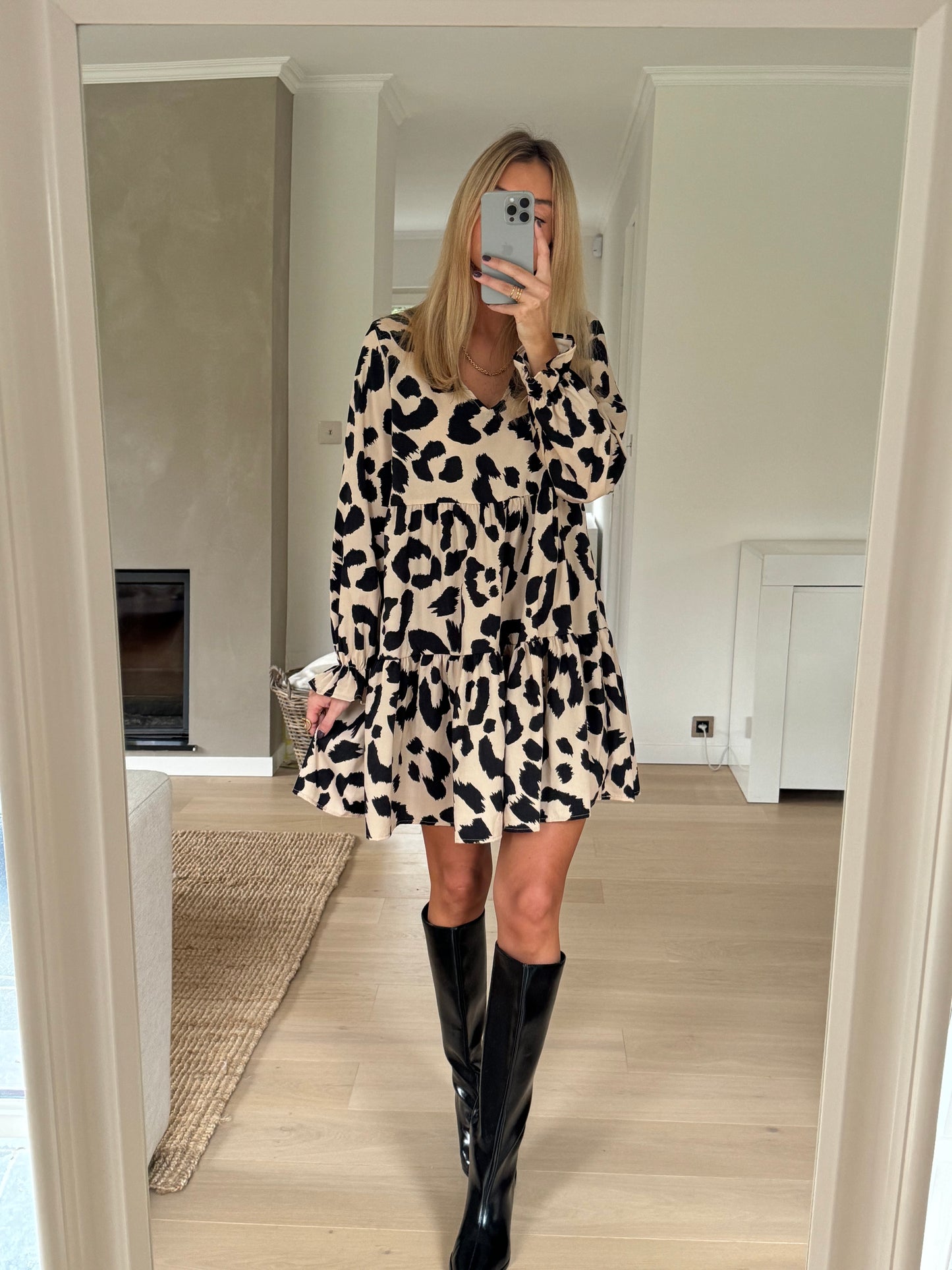 Beige Leopard Anatole Dress