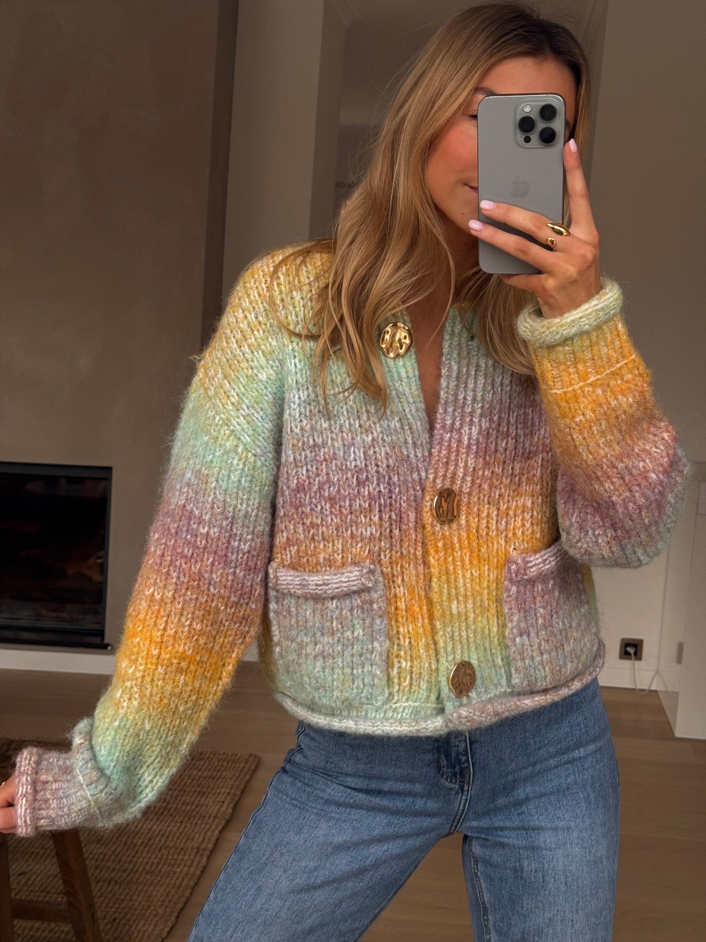 Yellow Tie-Dye Chelton Cardigan