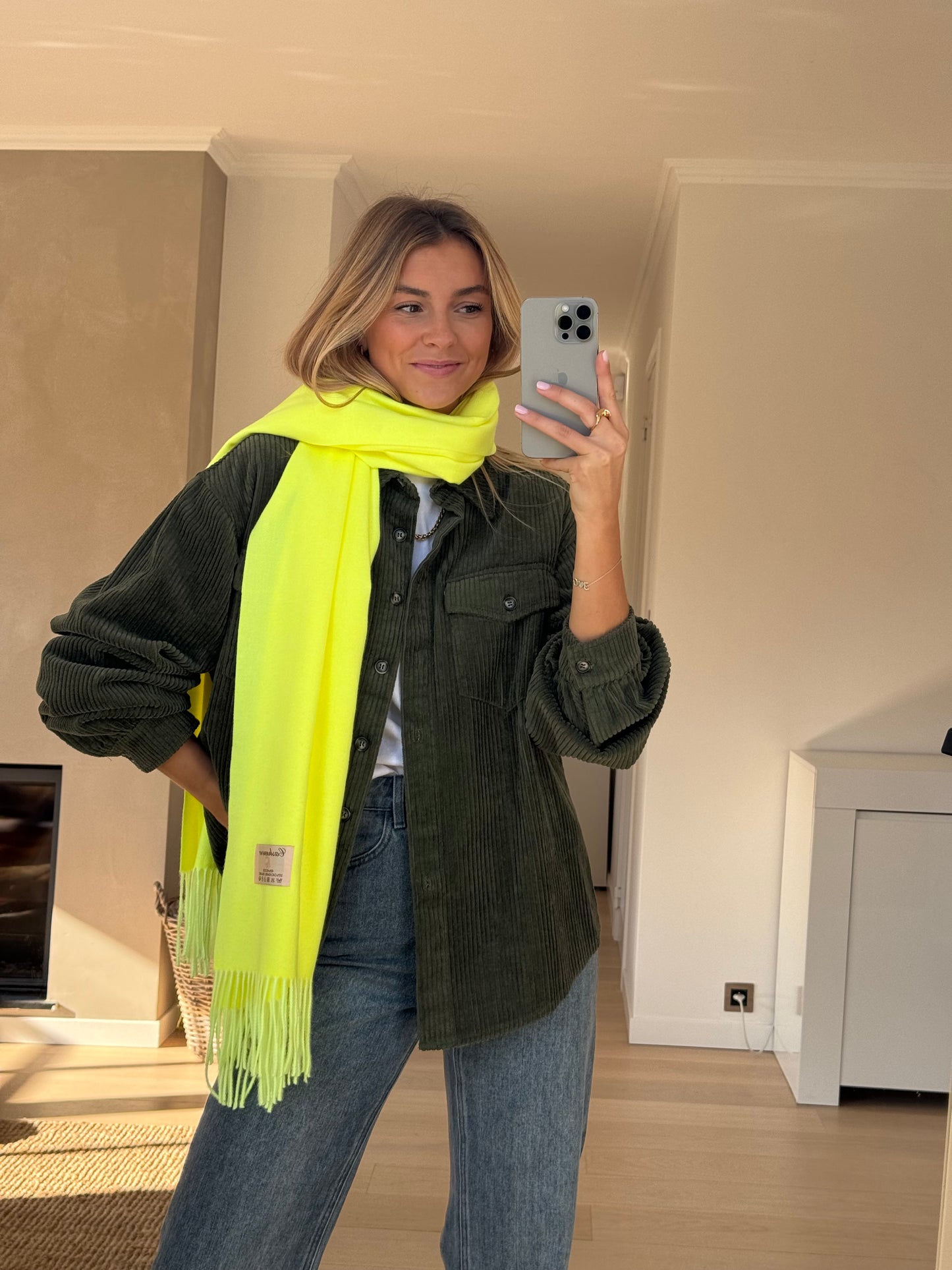 Yellow Cashmere Ronald Scarf