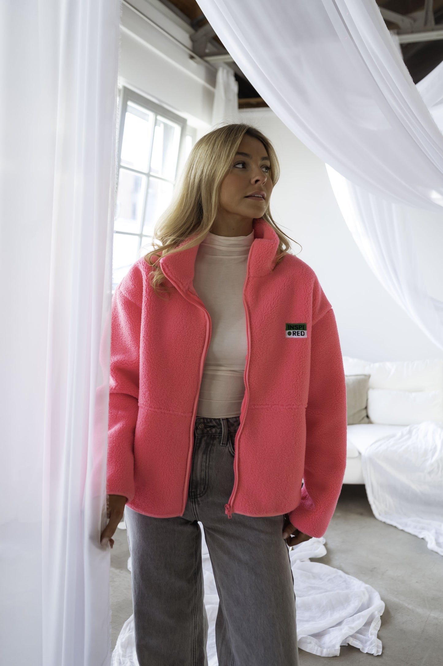 Pink Silou Fleece Jacket