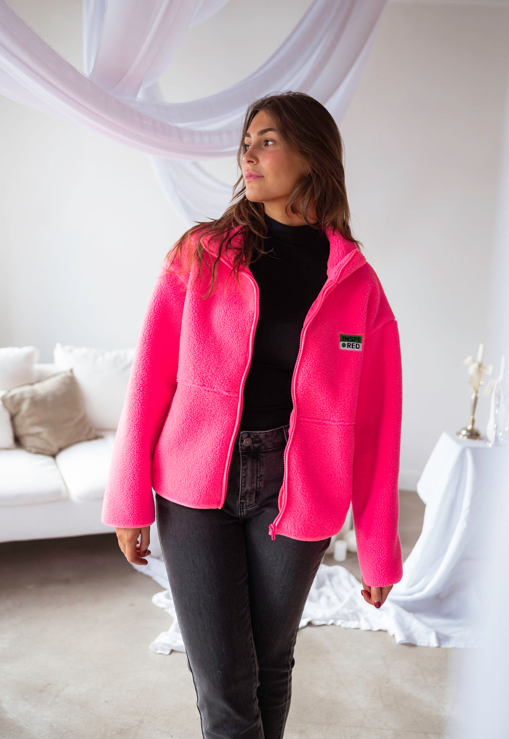 Pink Silou Fleece Jacket – Easy Clothes North America