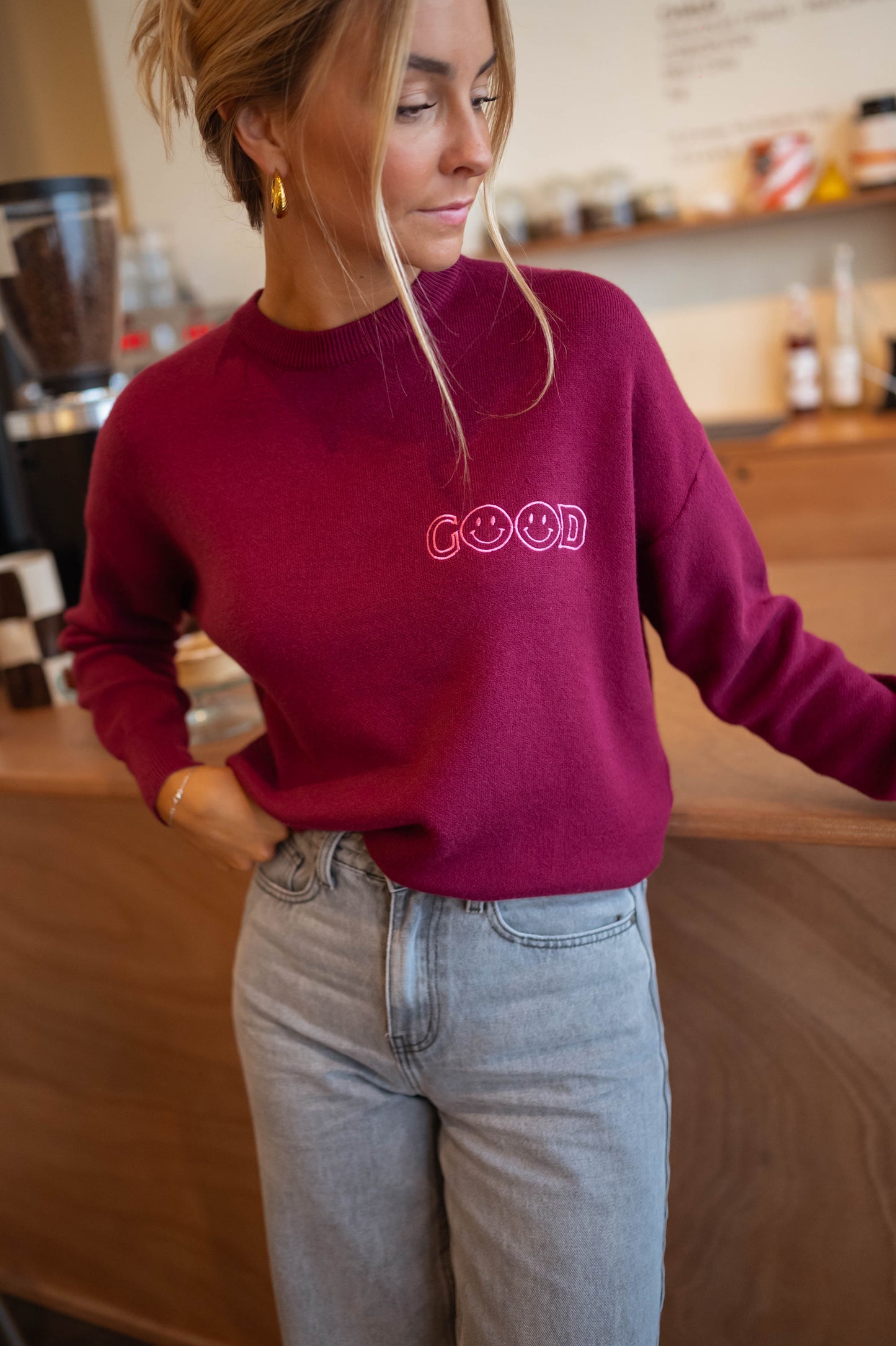 Burgundy Good Sweater