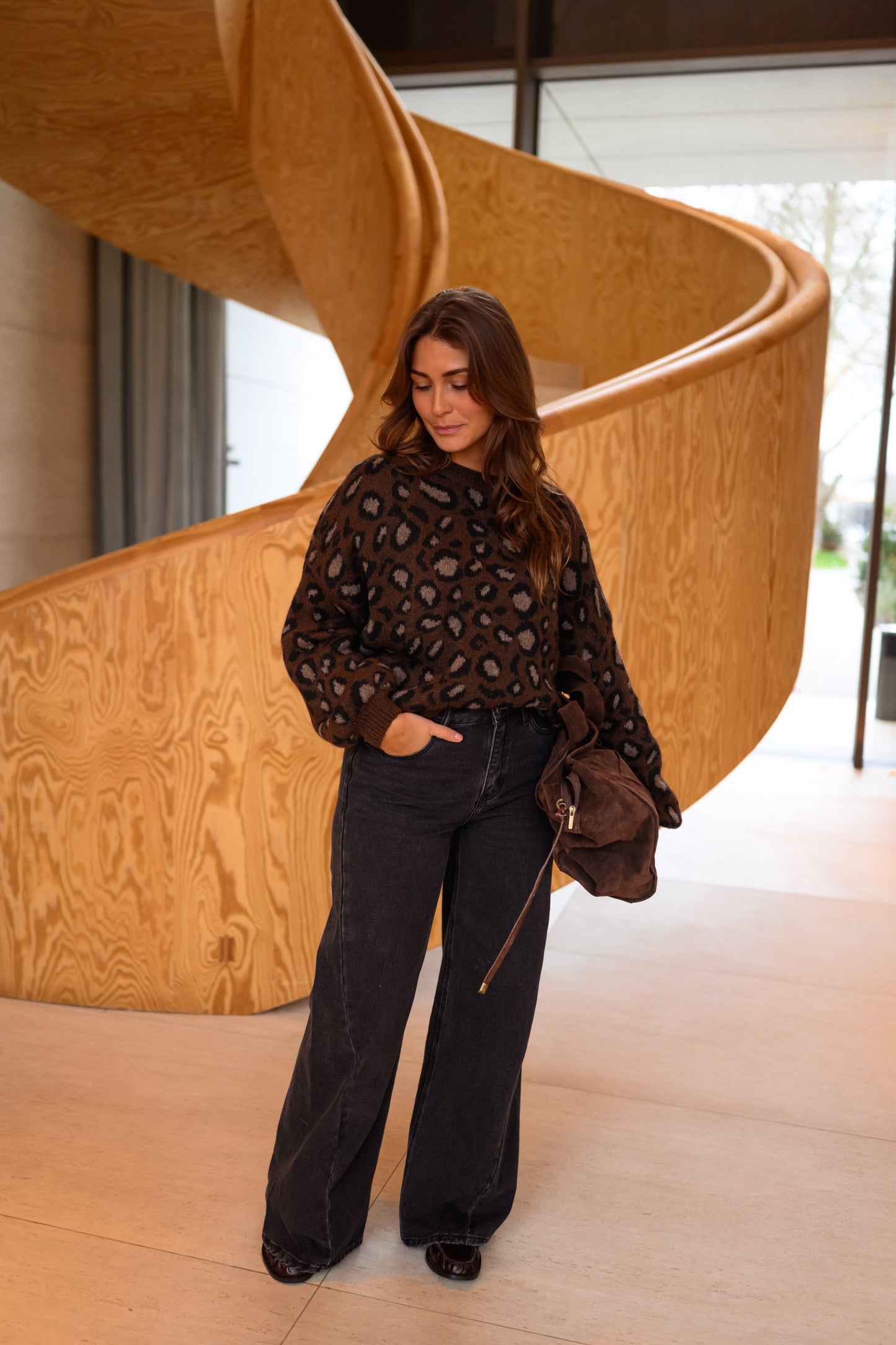 Brown Leopard Laurel Sweater