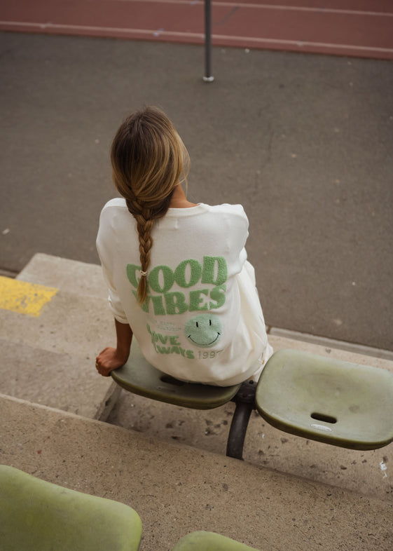 Ecru and Green Vibes Sweater