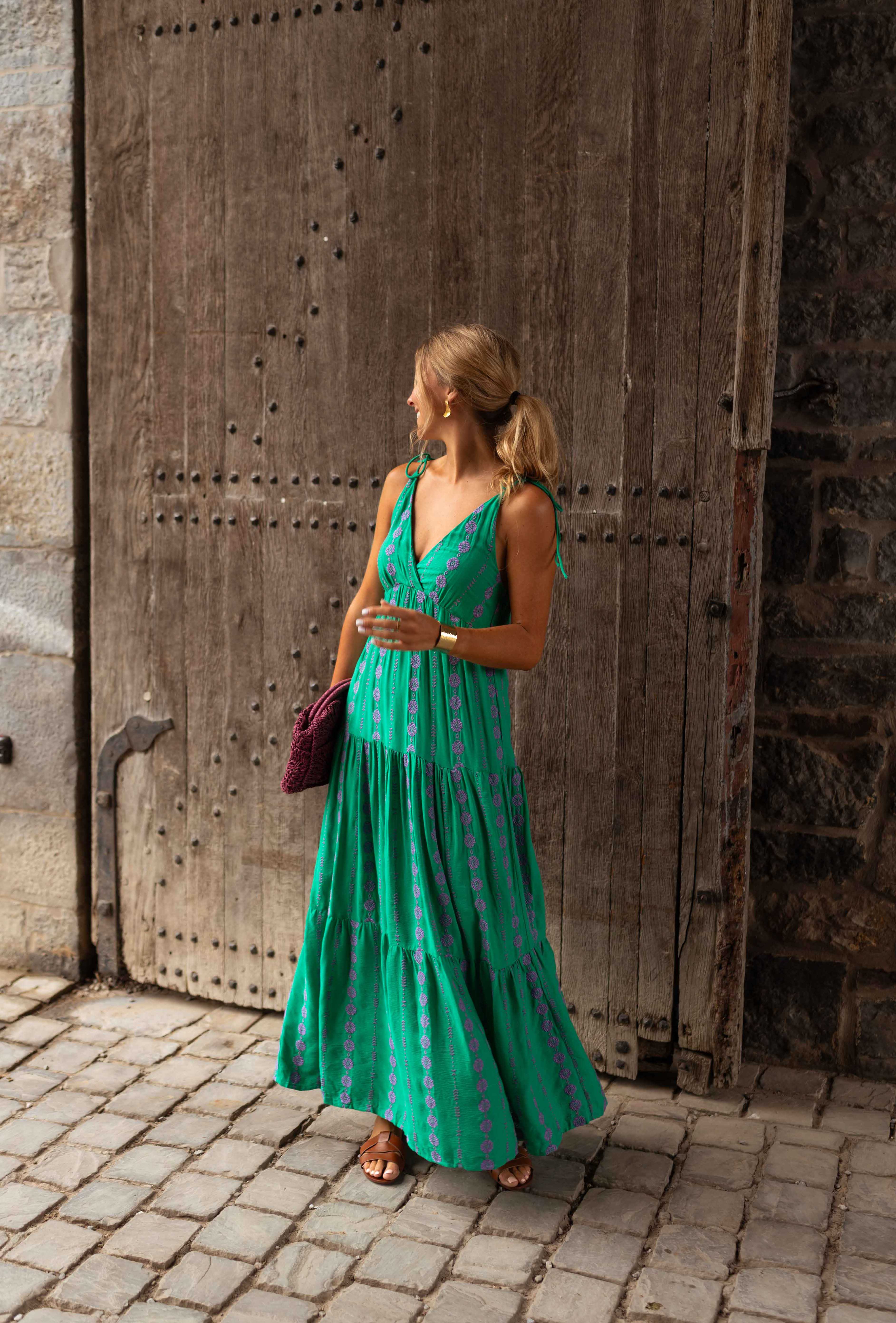 Green and Purple Alyson Dress