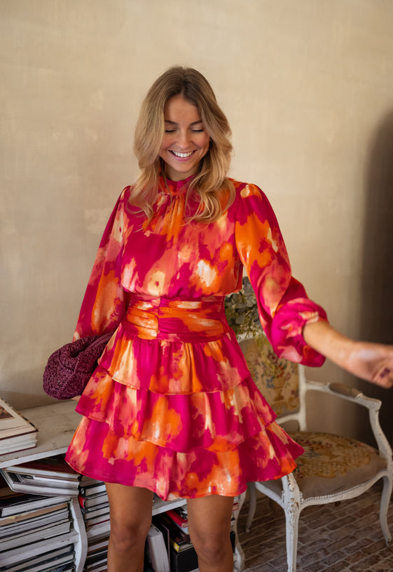 Pink and Orange Manae Dress Easy Clothes North America Pink and Orange Manae Dress Easy Clothes North America
